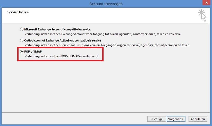 Email account instellen in Outlook