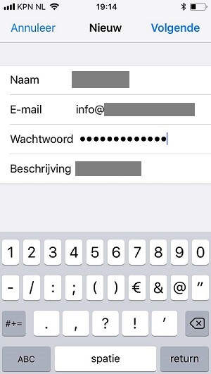 email instellen op iphone