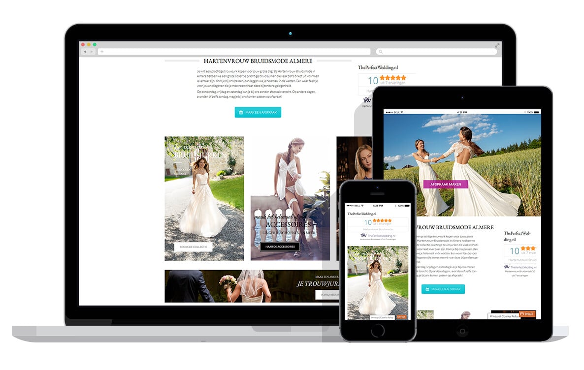 responsive website voor bruidsmodewinkel responsive website voor bruidsmodewinkel