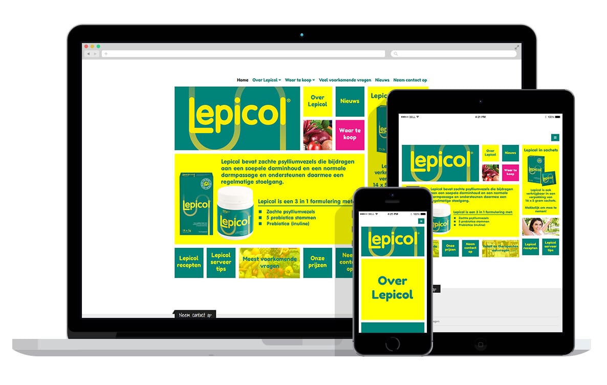 responsive website voor voedingssupplementen responsive website voor voedingssupplementen