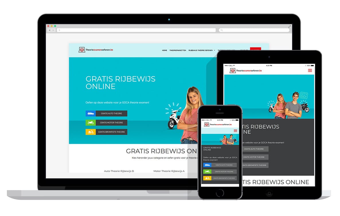 responsive website voor online theorie oefenen responsive website voor online theorie oefenen