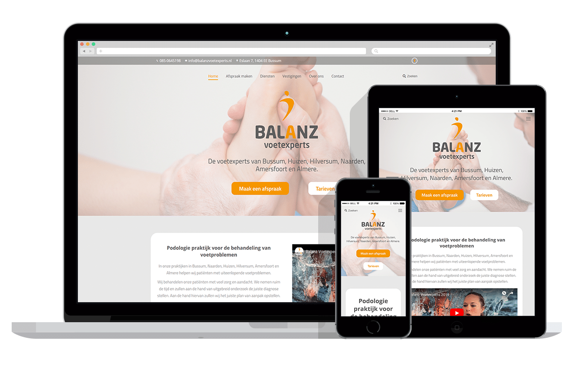 www.balanzvoetexperts.nl_ Wordpress website voor Podologie praktijk