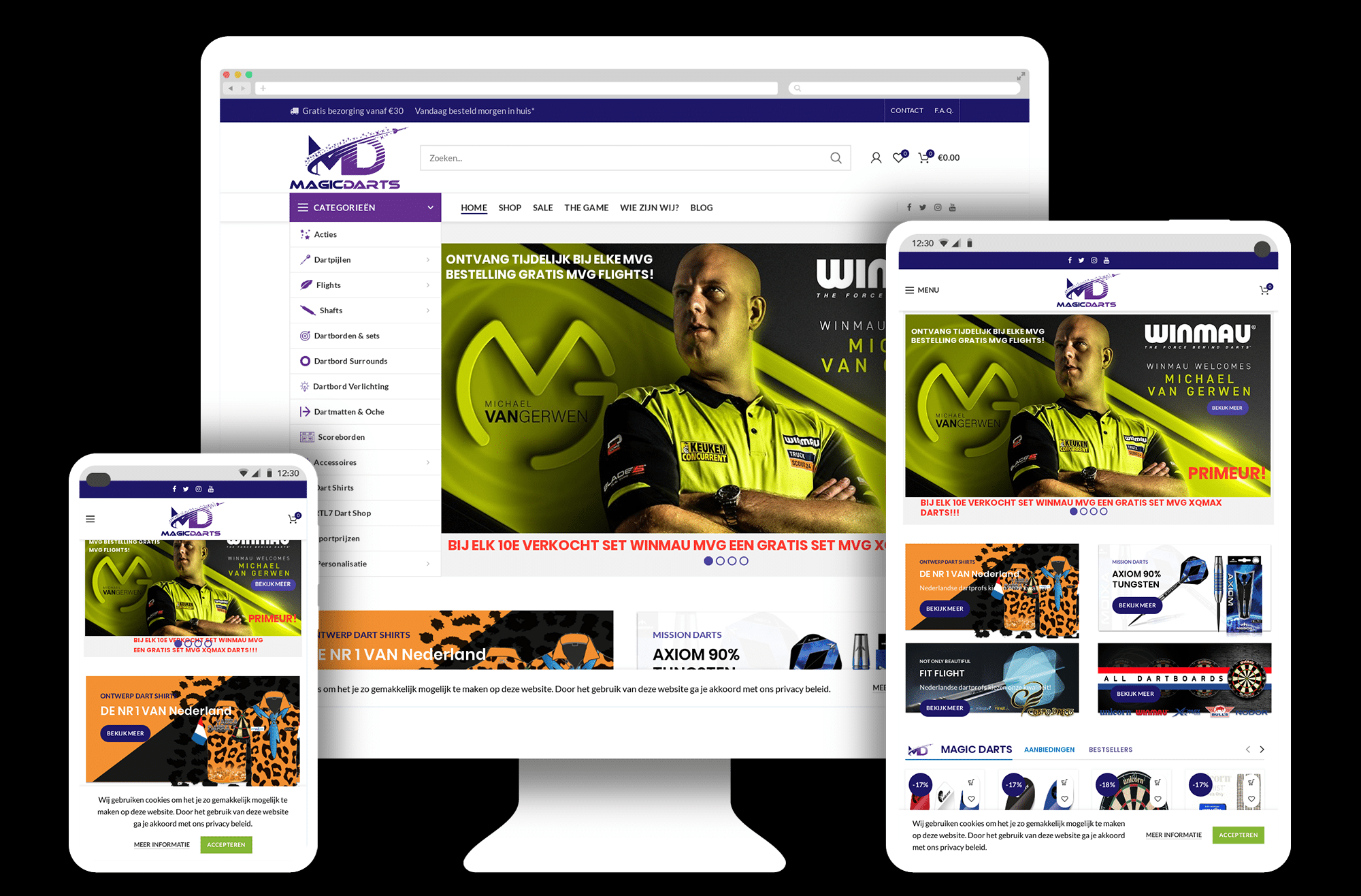 responsive woocommerce webshop voor darts webshop magicdarts