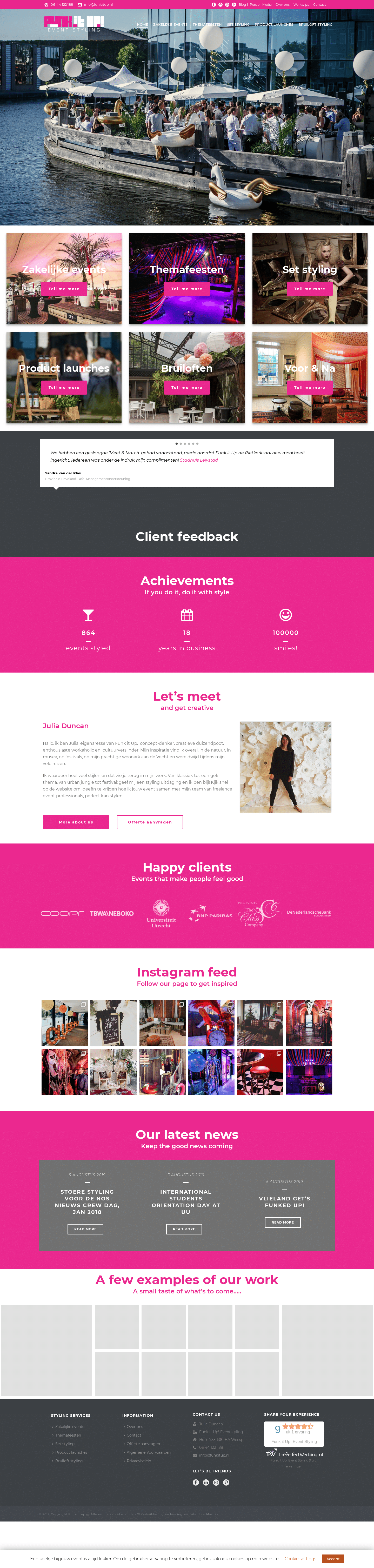 website voor styling bedrijf in wordpress