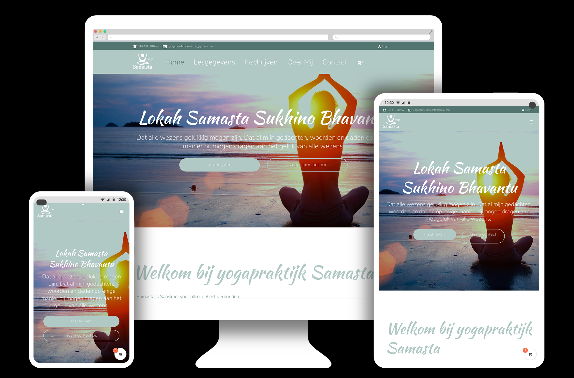 wordpress website voor yogapraktijk samasta
