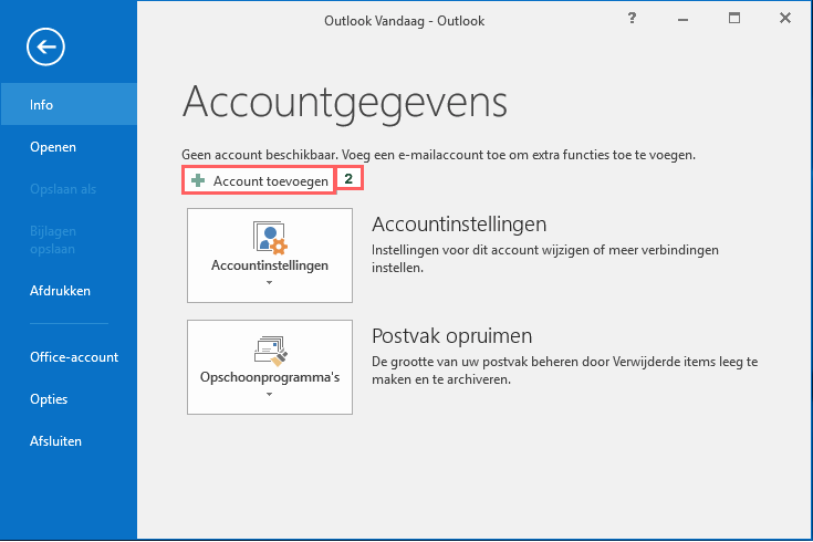 Een DirectAdmin email account installeren in Outlook