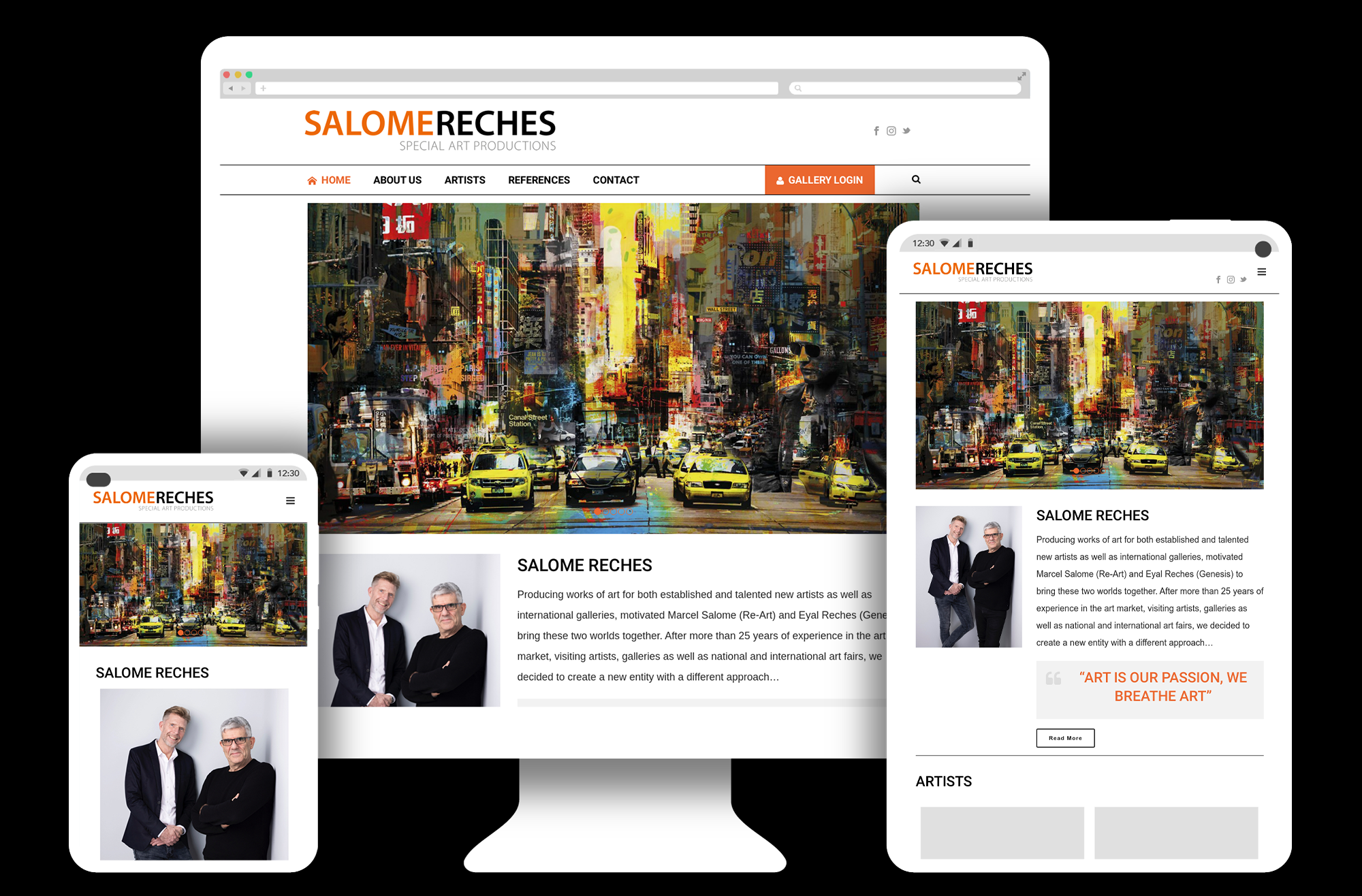 Website in wordpress voor Salome Reches gallerie