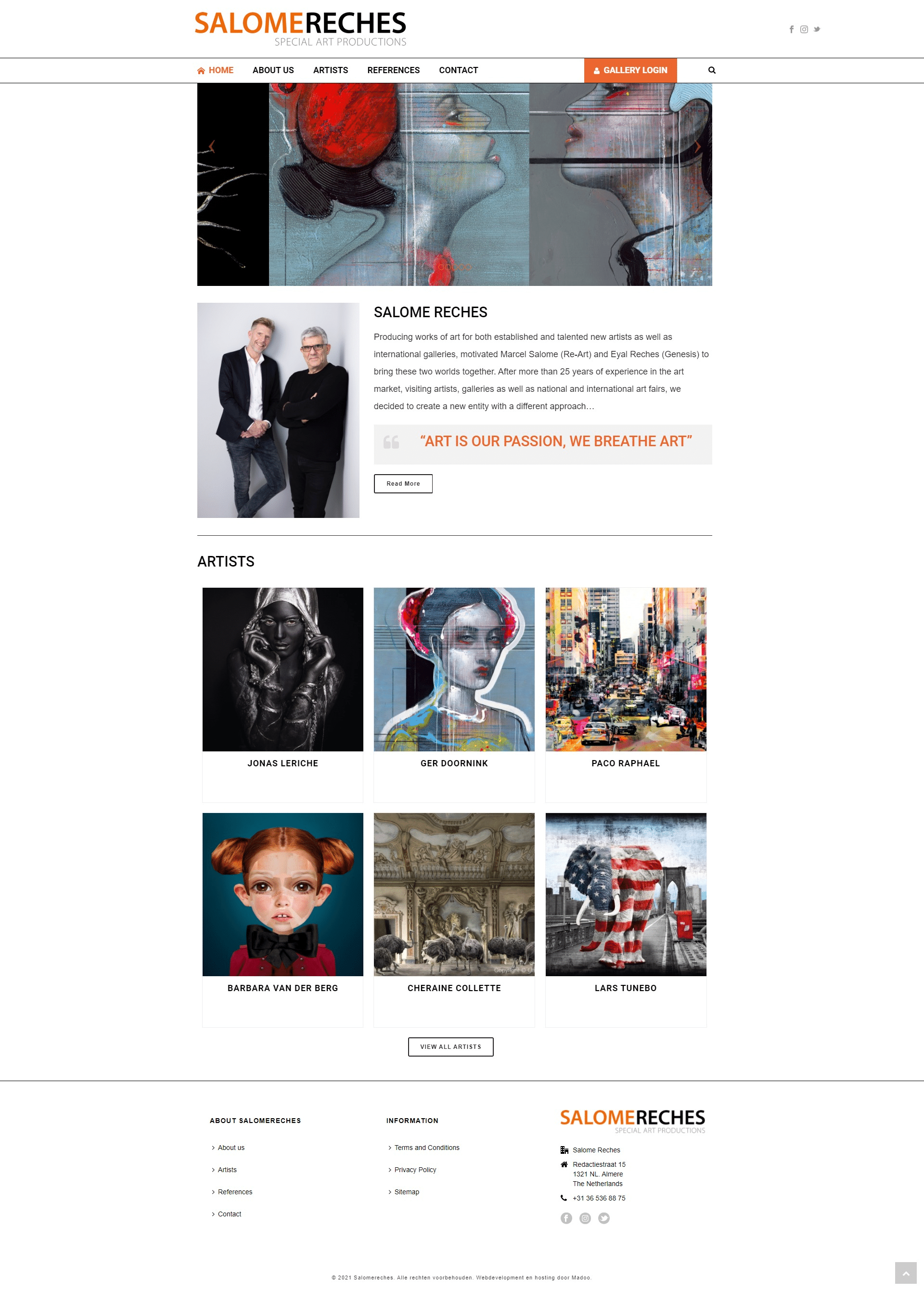 Website in wordpress voor gallerie houders salome en reches