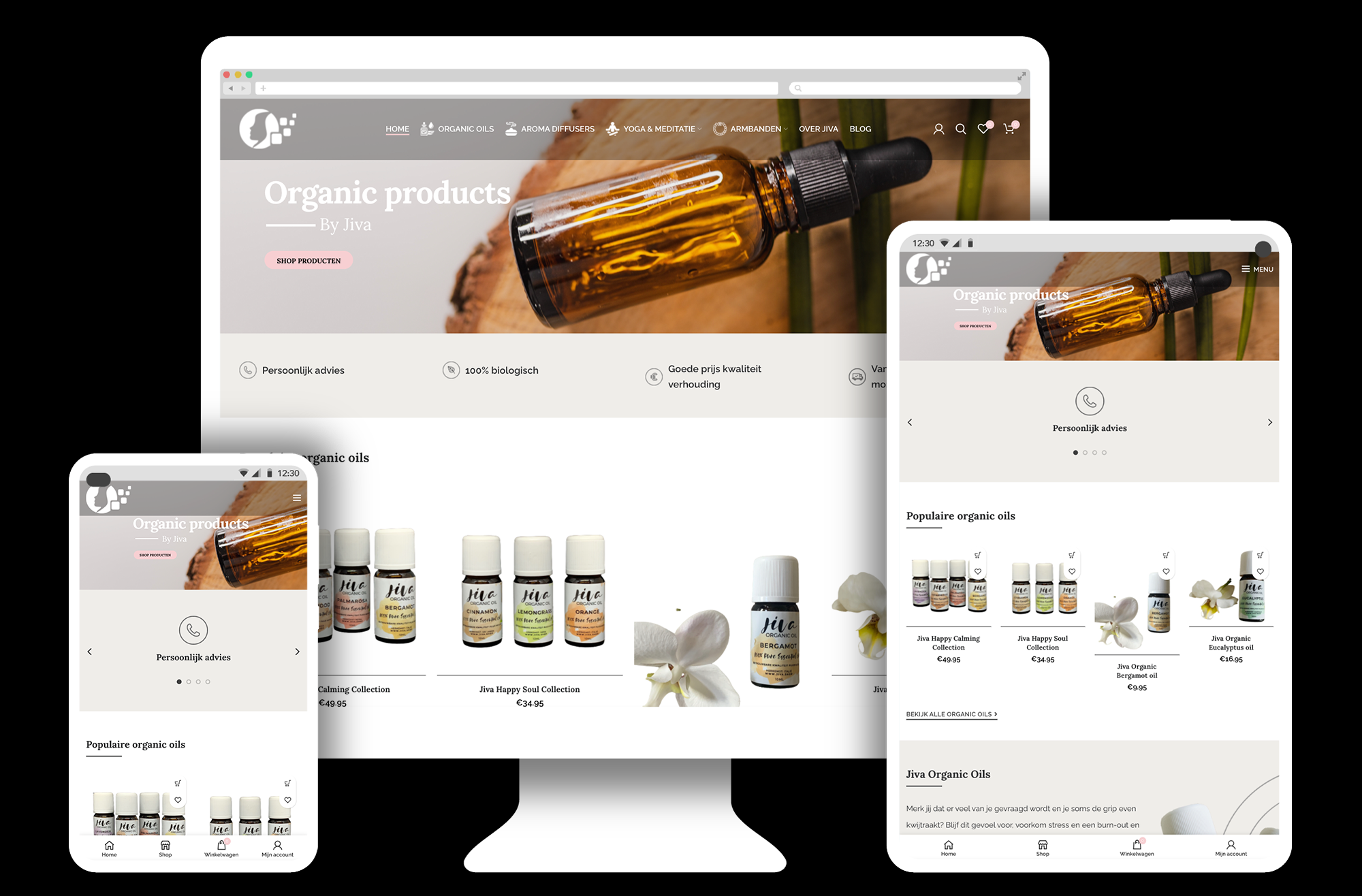 WordPress webshop voor Jiva Organic