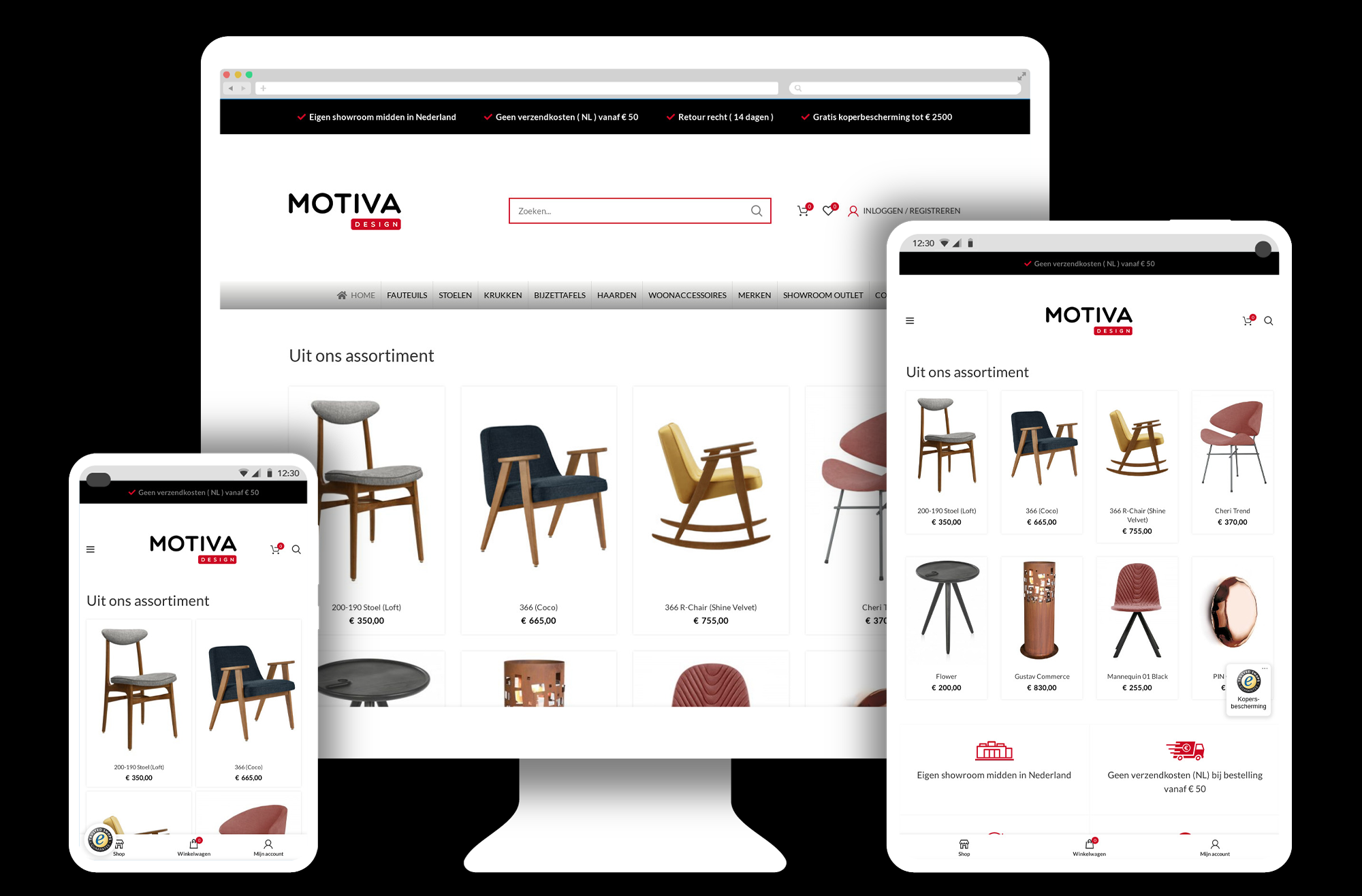 WordPress webshop voor Motiva Design