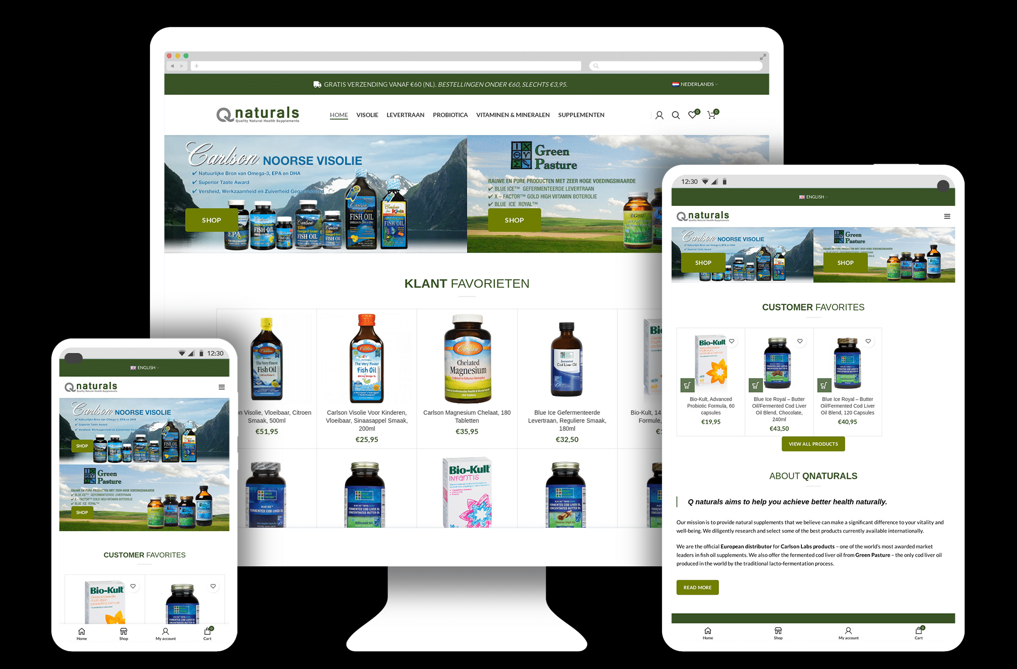 WordPress webshop voor Qnaturals