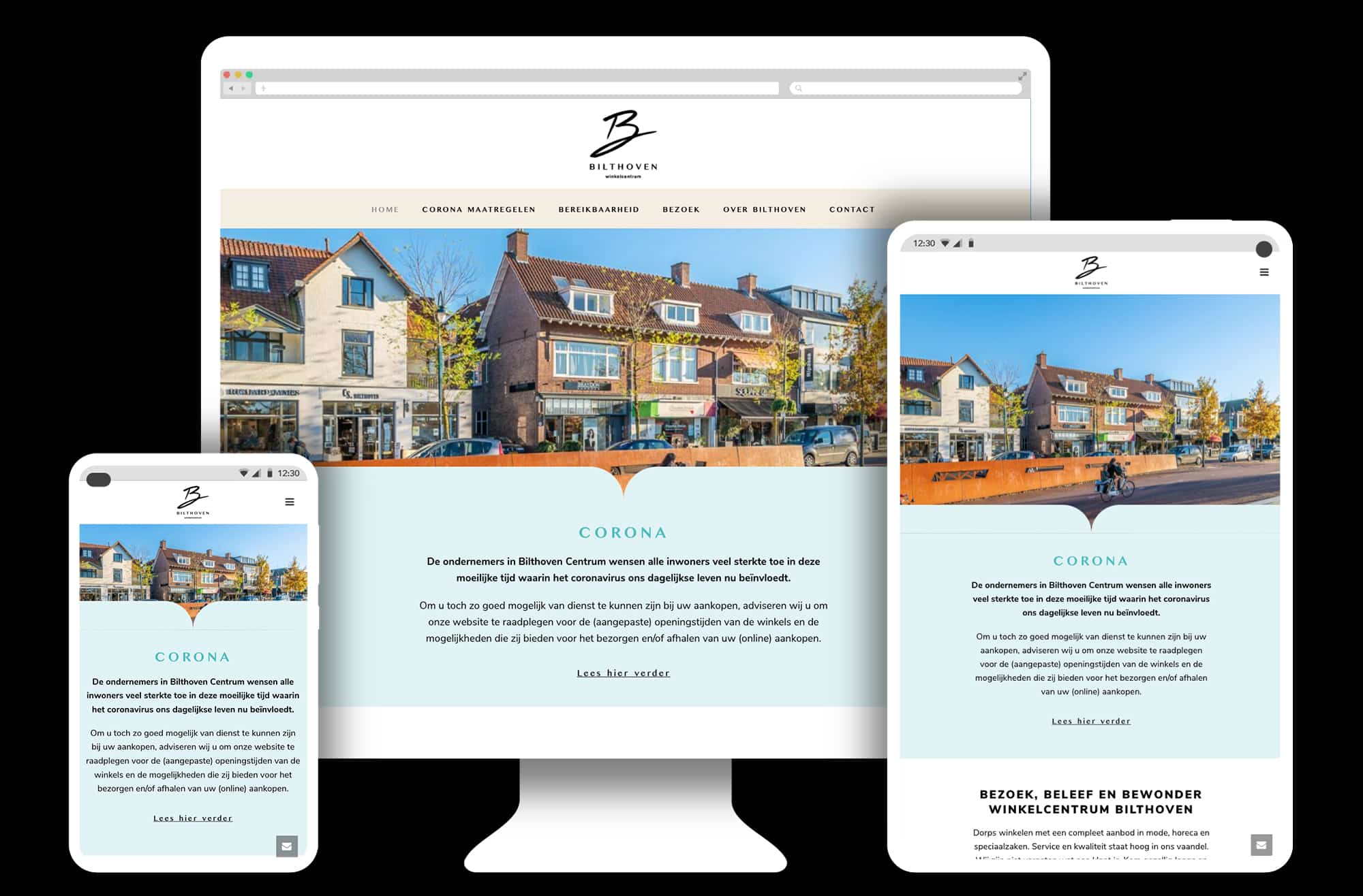 WordPress website voor Winkelcentrum Bilthoven