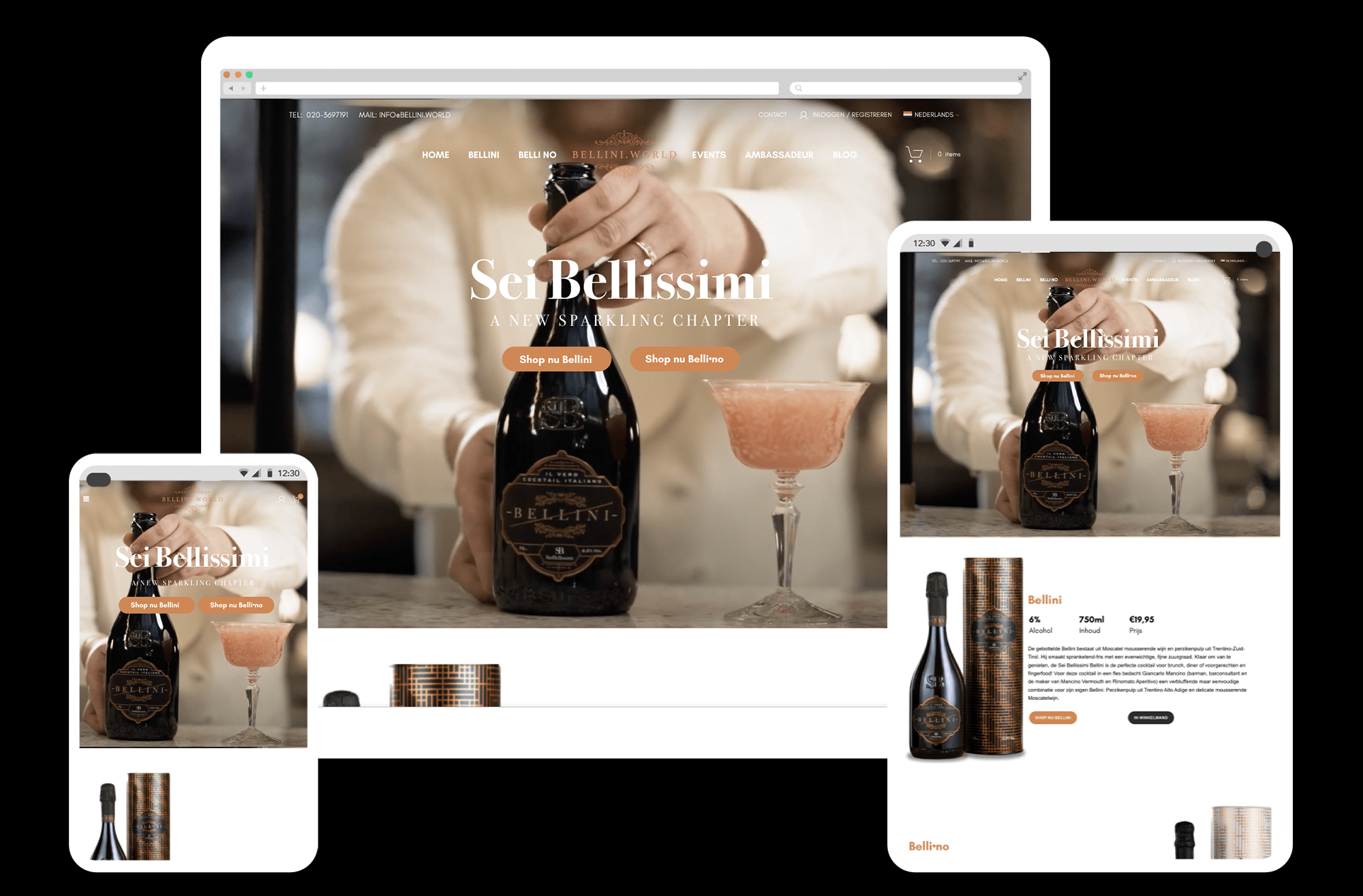 WordPress webshop voor Bellini World