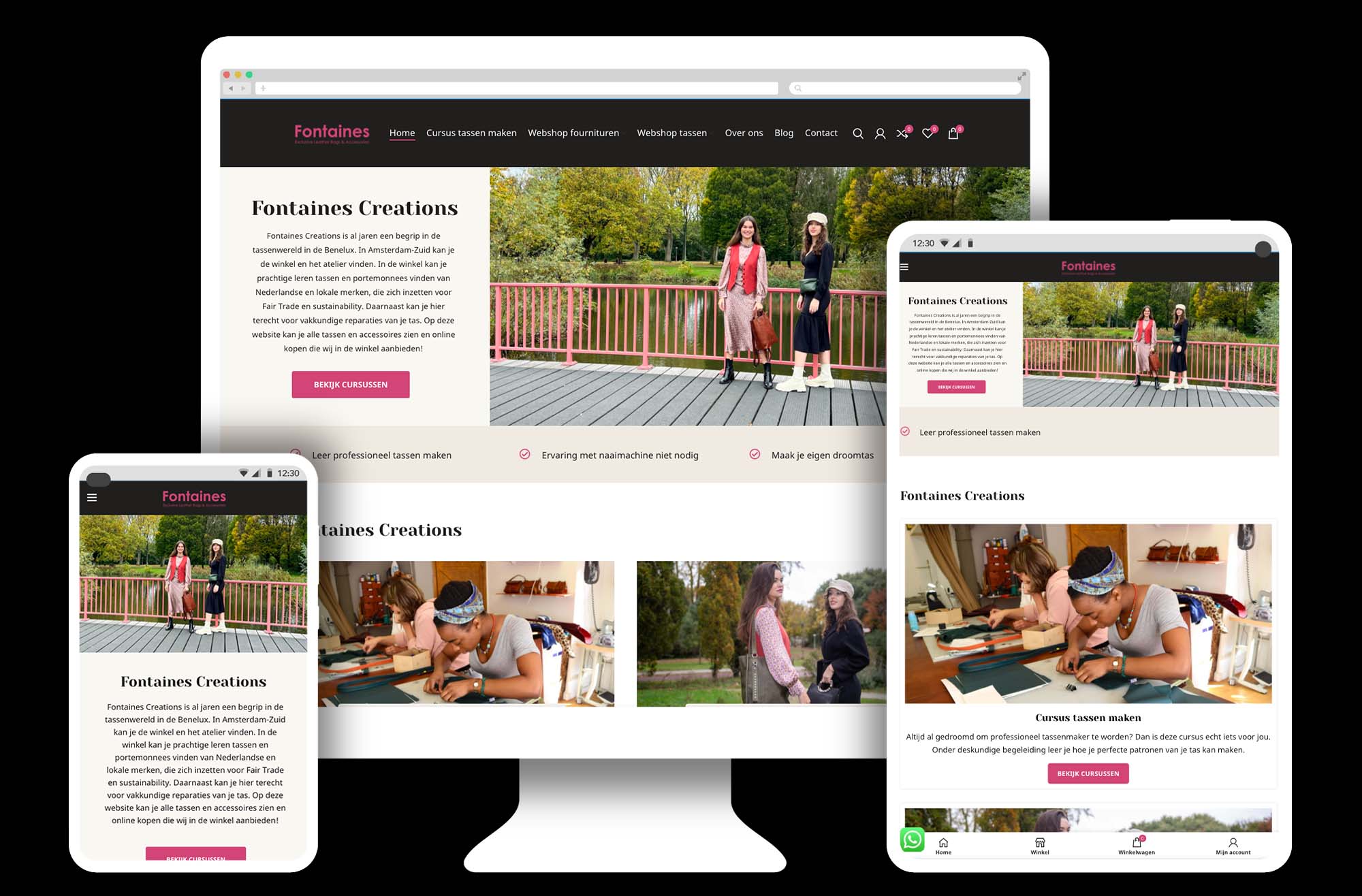 Woocommerce webshop voor tassen webshop fontaines creations