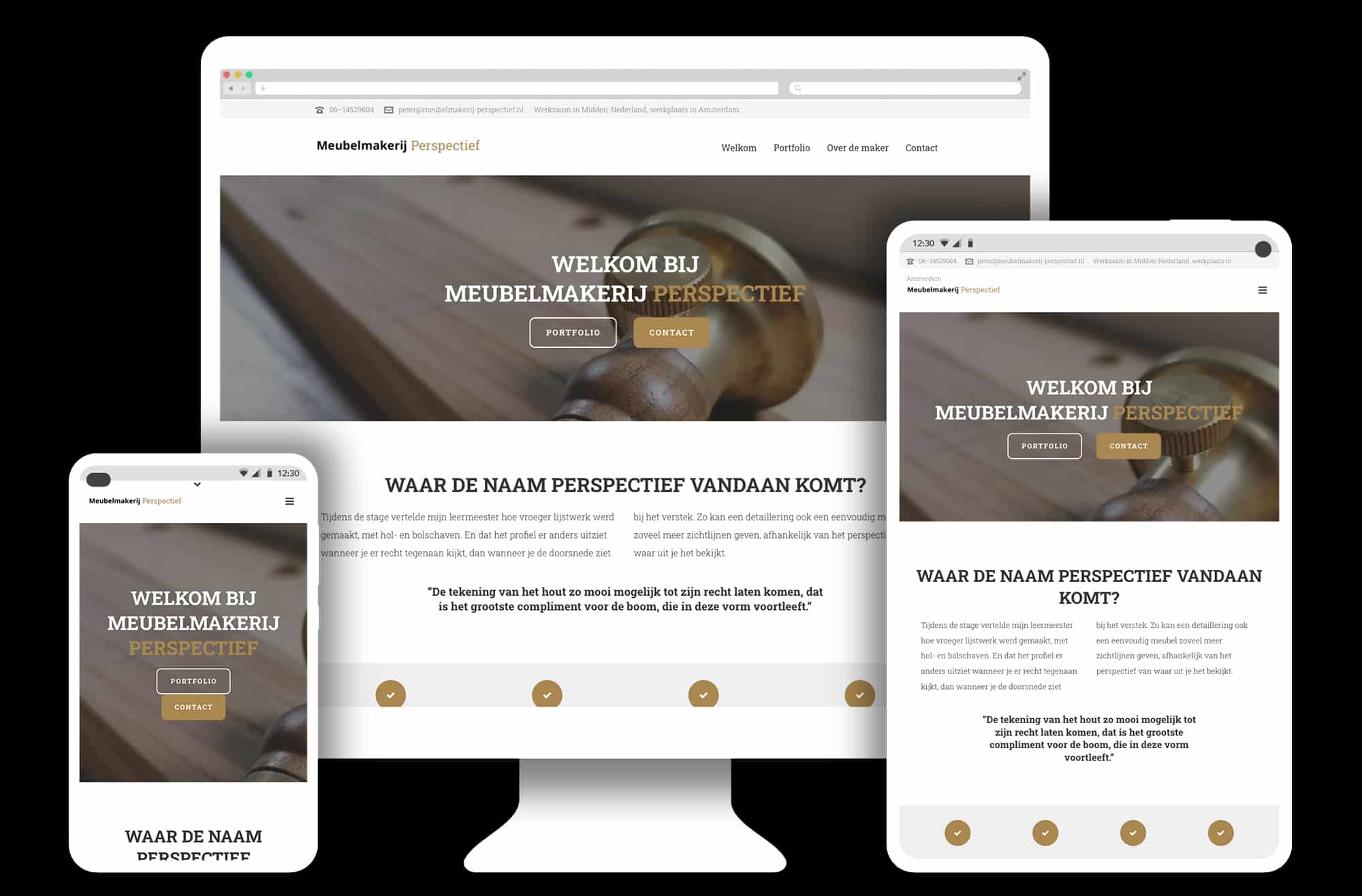 Wordpress website voor Meubelmakerij Perspectief